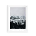 Plakat w ramie 30x40 - Zimowe Uroki Gór - góry ośnieżone, krajobraz górski - rama biała