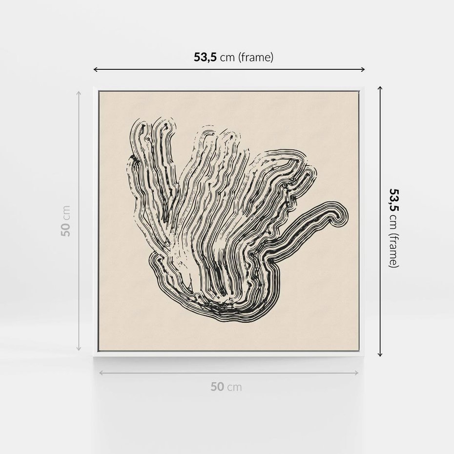 Obraz w ramie 50x50 - Abstrakcyjne Odbicie - abstrakcyjne odbicie, biało czarny - rama biała