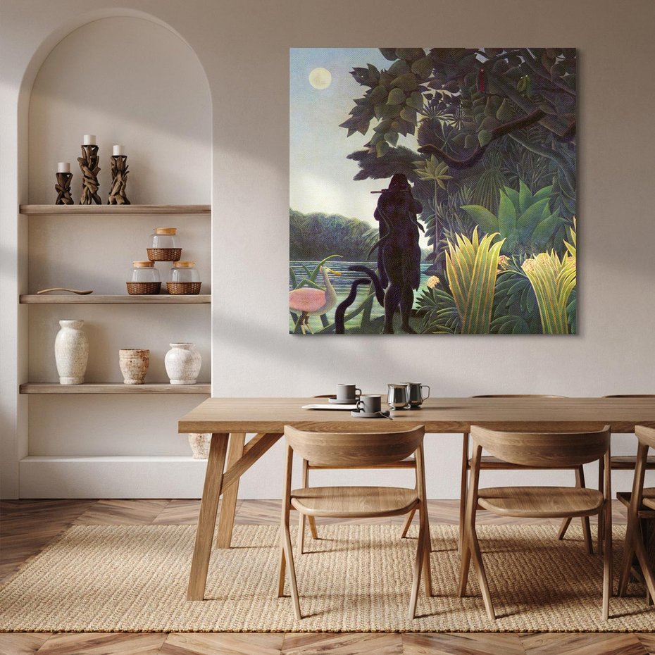 Obraz na płótnie 60x60 - "The Snake Charmer" (1907) Henriego Rousseau - Reprodukcja - reprodukcja, obraz na płótnie