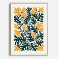 Obraz w ramie 70x100 - Impulsy Kreatywności - abstrakcyjne żółte kwiaty, kompozycja - rama drewno