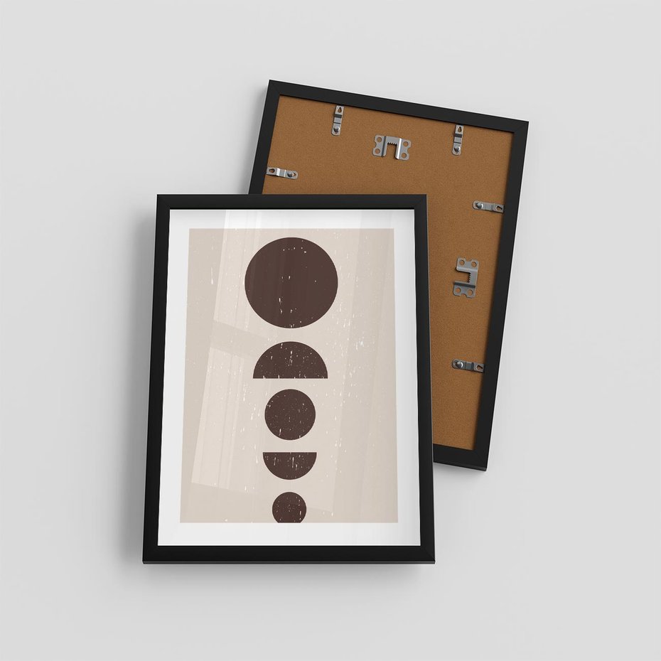 Plakat w ramie 30x40 - Migocące Granice - mid century styl, nowoczesna grafika - rama czarna