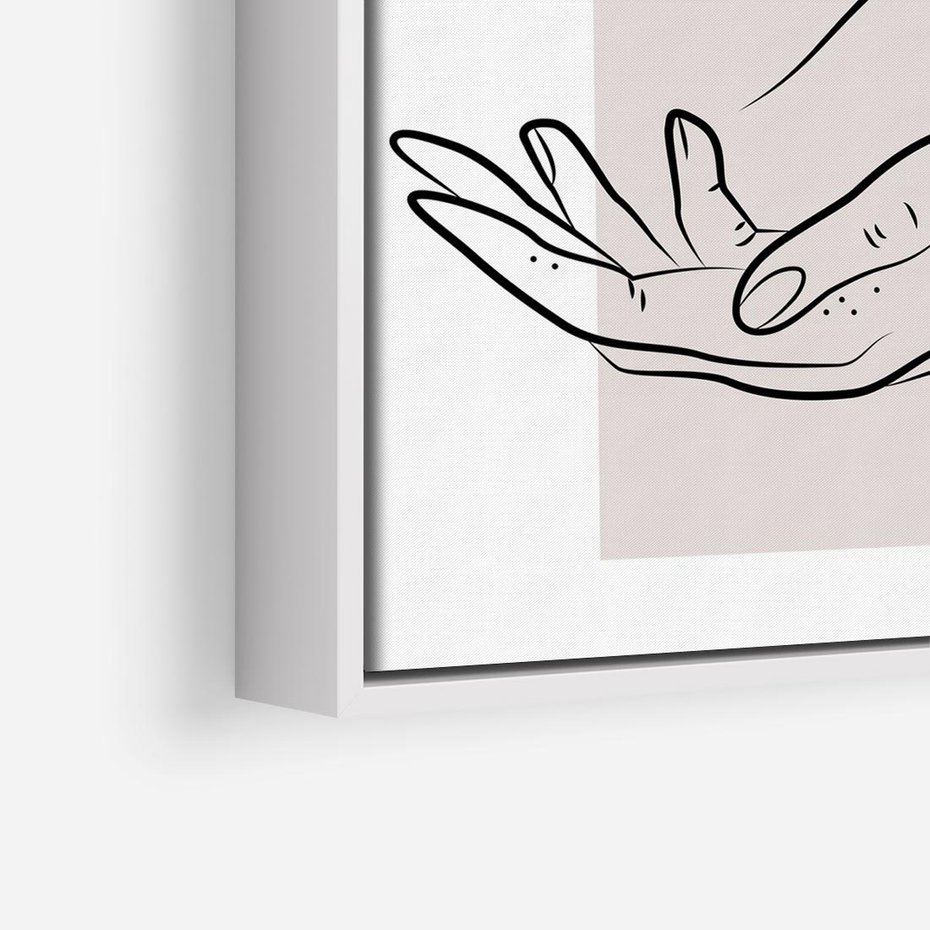 Obraz w ramie 80x80 - Wibracje Nieprzewidywalnych Form - bogo plakat, dłonie - rama biała