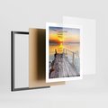 Plakat w ramie 40x50 - Zachód nad jeziorem z pomostem - pomost, jezioro - rama czarna