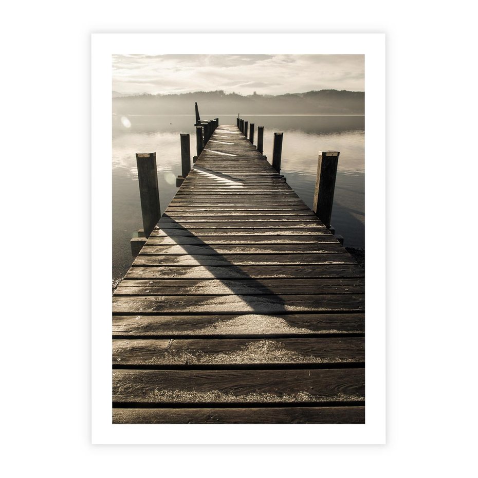 Plakat bez ramy 40x50 - Pomost nad jeziorem - pomost, jezioro