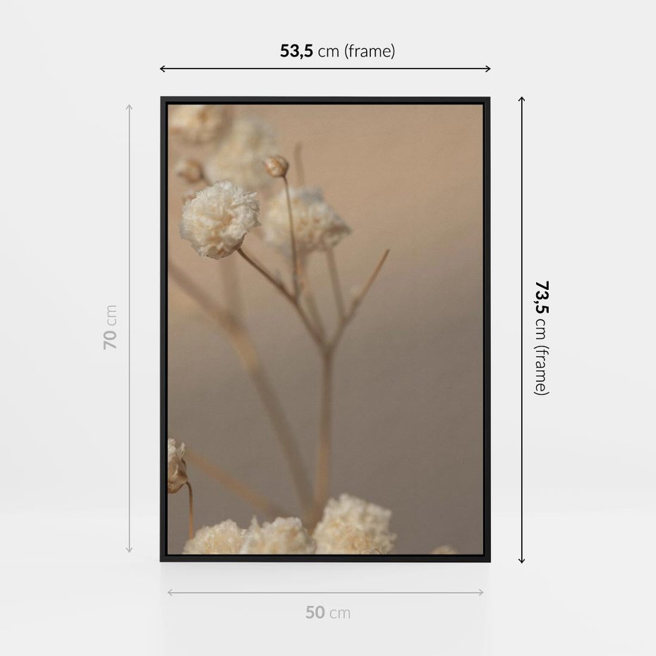 Obraz w ramie 50x70 - Subtelna gipsówka - gipsówka, suche - rama czarna