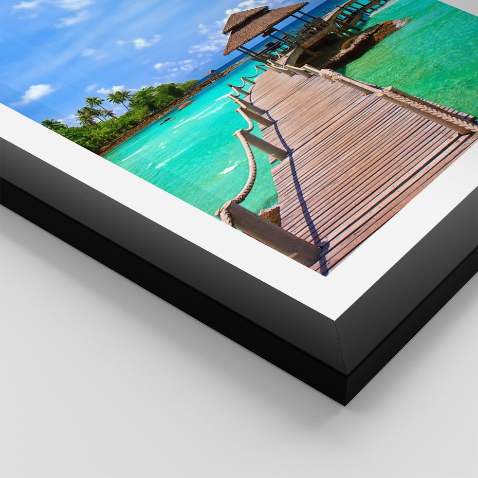 Plakat w ramie 50x70 - Magia tropikalnego oceanu - ocean, tropiki - rama czarna
