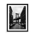 Plakat w ramie 50x70 - Ikona Miasta - Nowy Jork, most - rama czarna