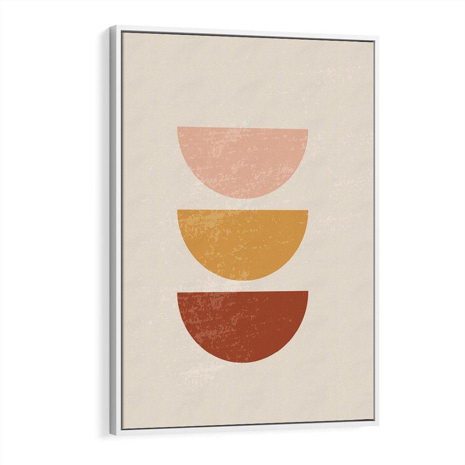 Obraz w ramie 80x120 - Geometryczne Wibracje - boho plakat, geometryczny - rama biała