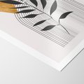 Plakat bez ramy 30x40 - Geometria z Elementami Złota i Liści - grafika, złoto