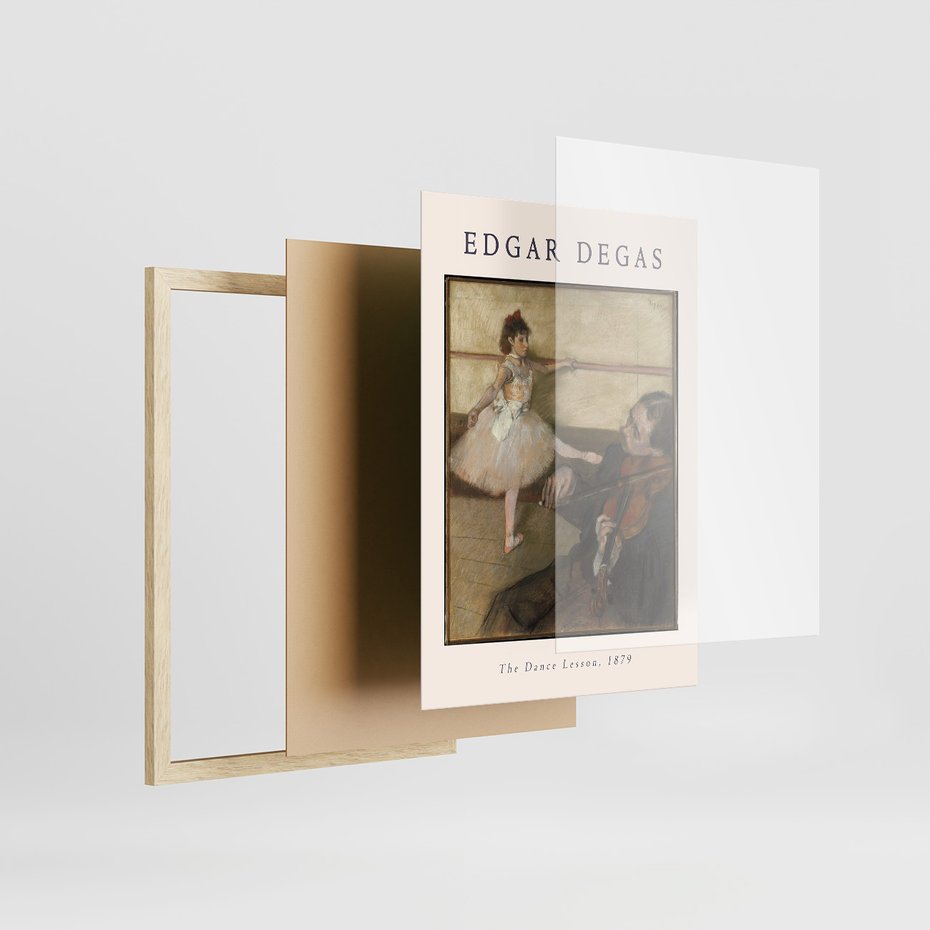 Zestaw obrazy w ramie 50x70 galeria - Degas, impresjonizm, baletnice - rama drewno
