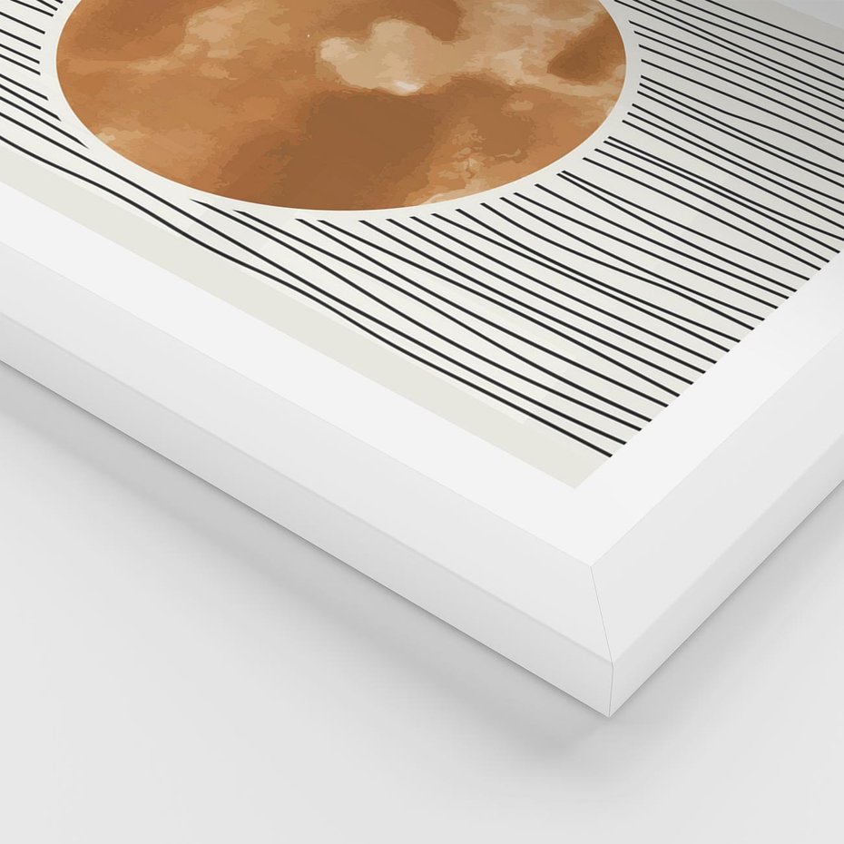 Plakat w ramie 40x50 - Eteryczne Krągłe Echa - boho obraz, geometria - rama biała