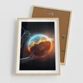 Plakat w ramie 50x70 - Nieznane przestrzenie - planeta, kosmos - rama drewno