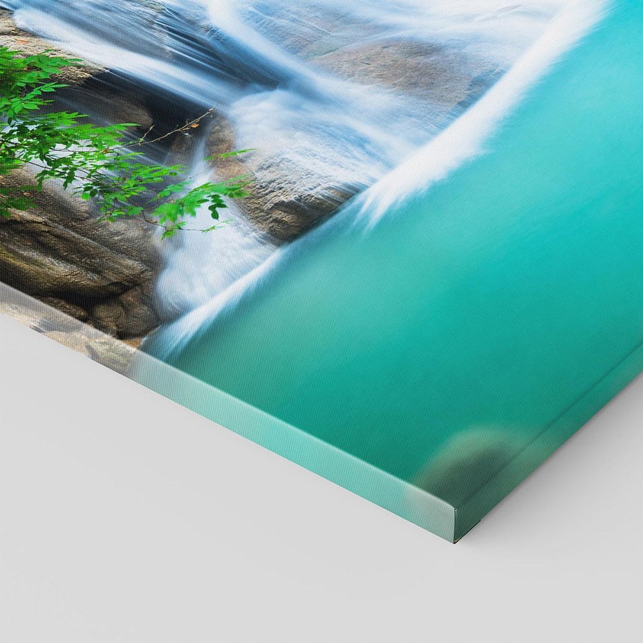 Obraz na płótnie 40x40 - Tajlandia: wodospad w zielonym lesie - Tajlandia, wodospad