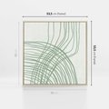 Obraz w ramie 50x50 - Migotliwa Spokojna Zieleń - zielony plakat, abstrakcyjne splątane linie - rama drewno