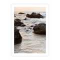 Plakat bez ramy 40x50 - Dramatyczna Sceneria: Morze i Skały nad Brzegiem - fale, morze