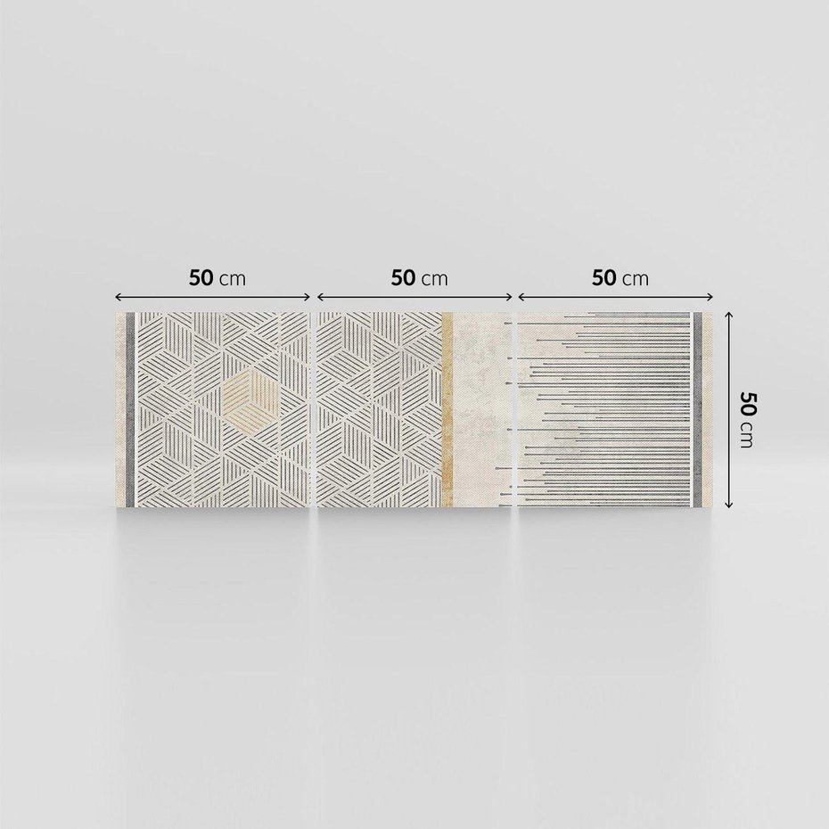 Obraz na płótnie 150x50 - Drobny Print Klasyki - geometryczne linie, styl mid century