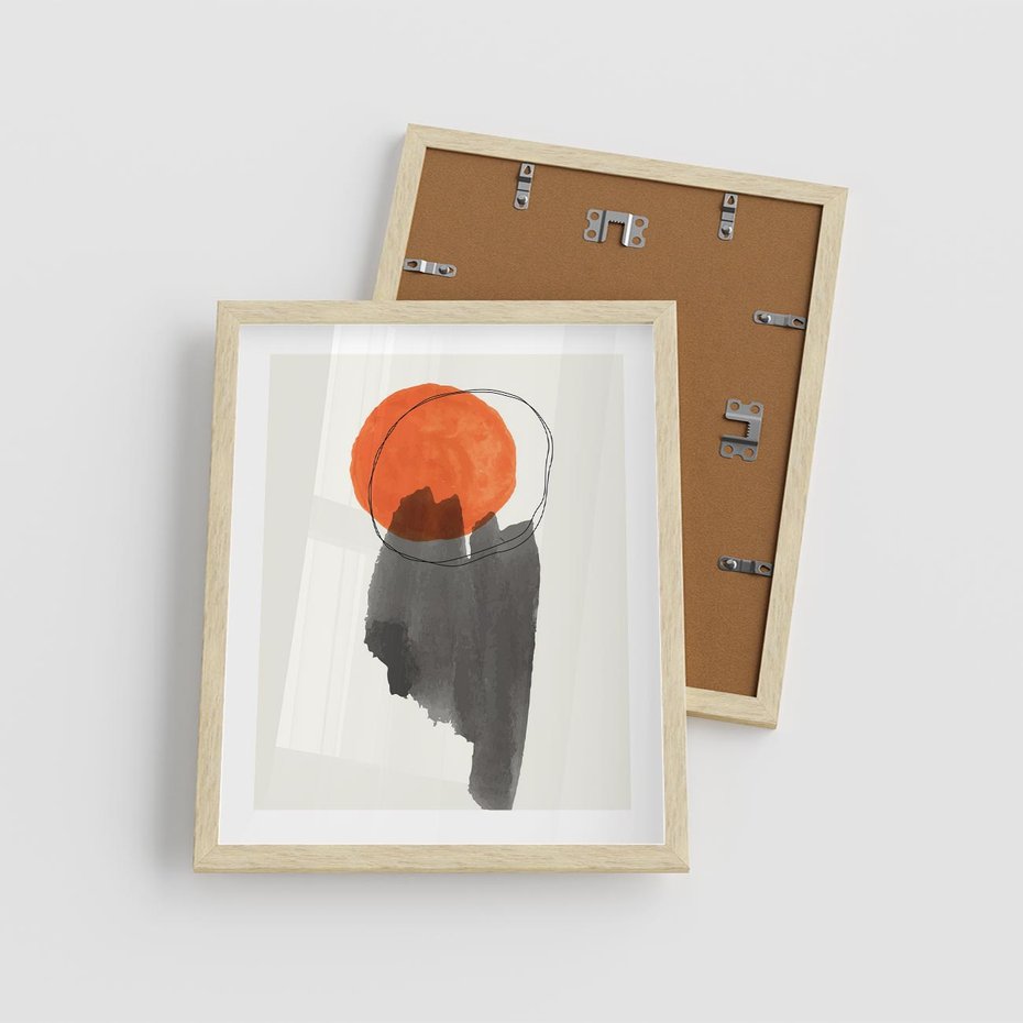 Plakat w ramie 40x50 - Księga Form - abstrakcyjne nieregularne plamy, czarny - rama drewno