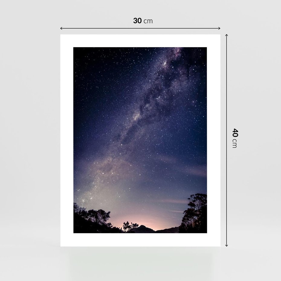Plakat bez ramy 30x40 - Gwiaździste Ujęcie - gwiaździste niebo, noc