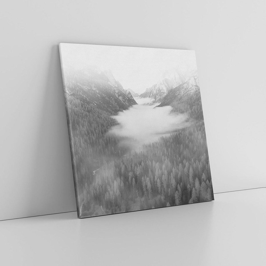 Obraz na płótnie 80x80 - Szare Góry - zamglony krajobraz, las