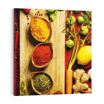 Obraz na płótnie 50x50 - Smakowy Zmysł - przyprawy, kuchnia