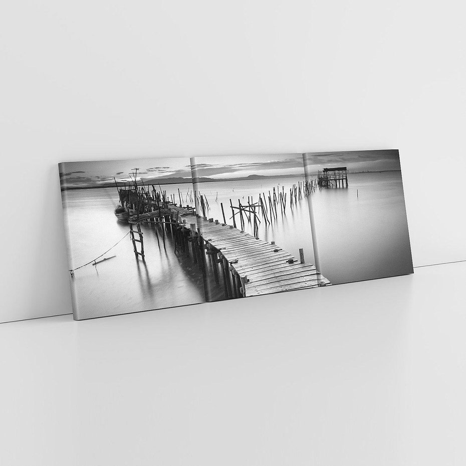 Obraz na płótnie 120x40 - Spokój natury - jezioro, molo