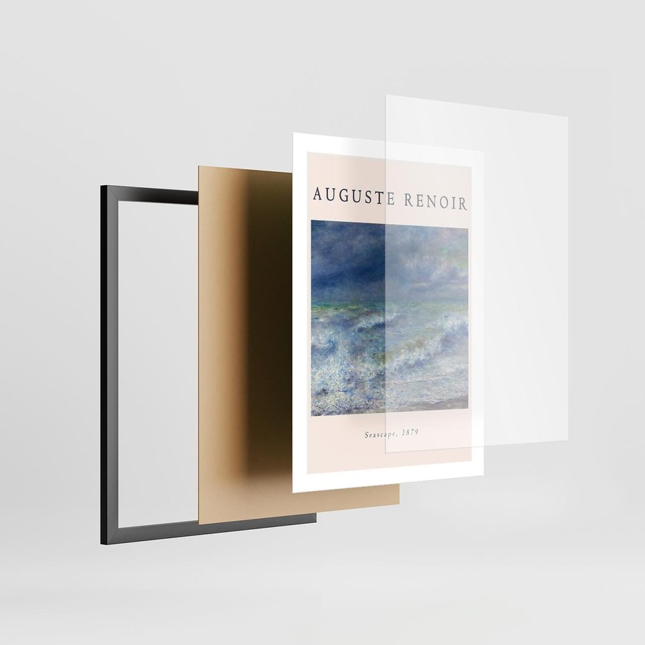 Plakat w ramie 50x70 - Auguste Renoir: Plakat z Pięknem Morza - auguste renoir, reprodukcja - rama czarna