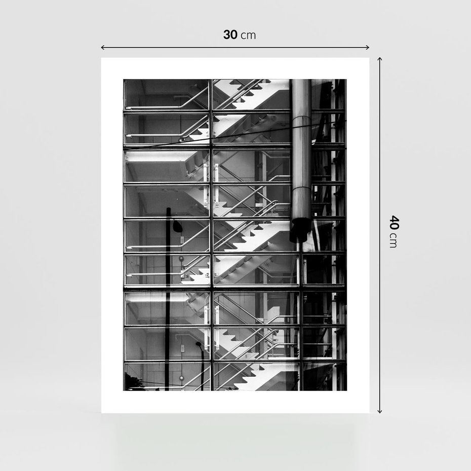 Plakat bez ramy 30x40 - Schody do architektonicznej przestrzeni - schody, architektura
