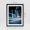Plakat w ramie 30x40 - Nocne pejzaże miasta - miasto, nocą - rama czarna