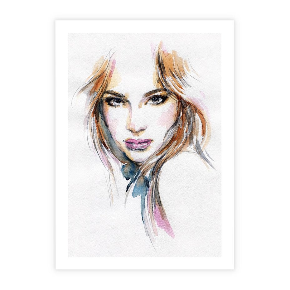 Plakat bez ramy 40x50 - Abstrakcyjny portret kobiecy - grafika, kobieta