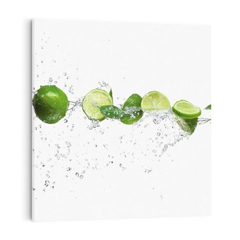 Obraz na płótnie 50x50 - Świeże limonki i woda - limonki, woda