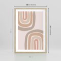 Plakat w ramie 50x70 - Migotliwe Tęczowe Przestrzenie - abstakcyjne tęcze, delikatne odcienie beżu - rama drewno