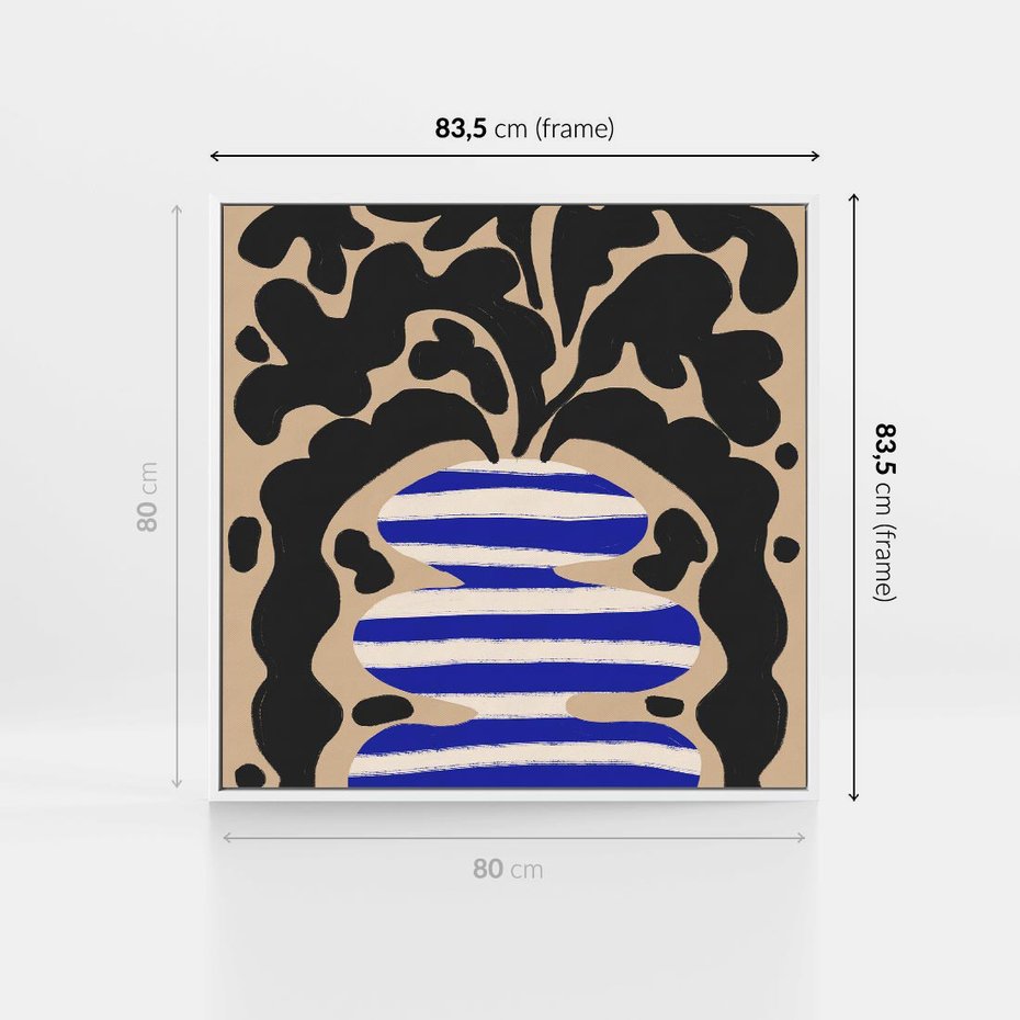 Obraz w ramie 80x80 - Boho Wizje - abstrakcyjny plakat, ciekawe formy - rama biała