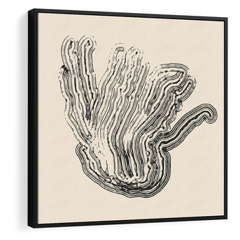 Obraz w ramie 50x50 - Abstrakcyjne Odbicie - abstrakcyjne odbicie, biało czarny - rama czarna