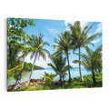 Obraz na płótnie 120x80 - Rajski wypoczynek - palmy, morze