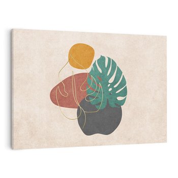 Obraz na płótnie 120x80 - Akwarelowa Magia Liści - grafika, styl mid century