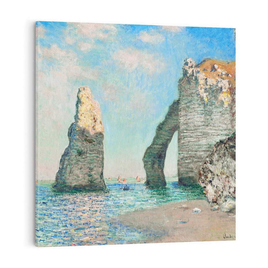 Obraz na płótnie 40x40 - Klify Étretat (1885), Claude Monet - Reprodukcja - reprodukcja, obraz na płótnie