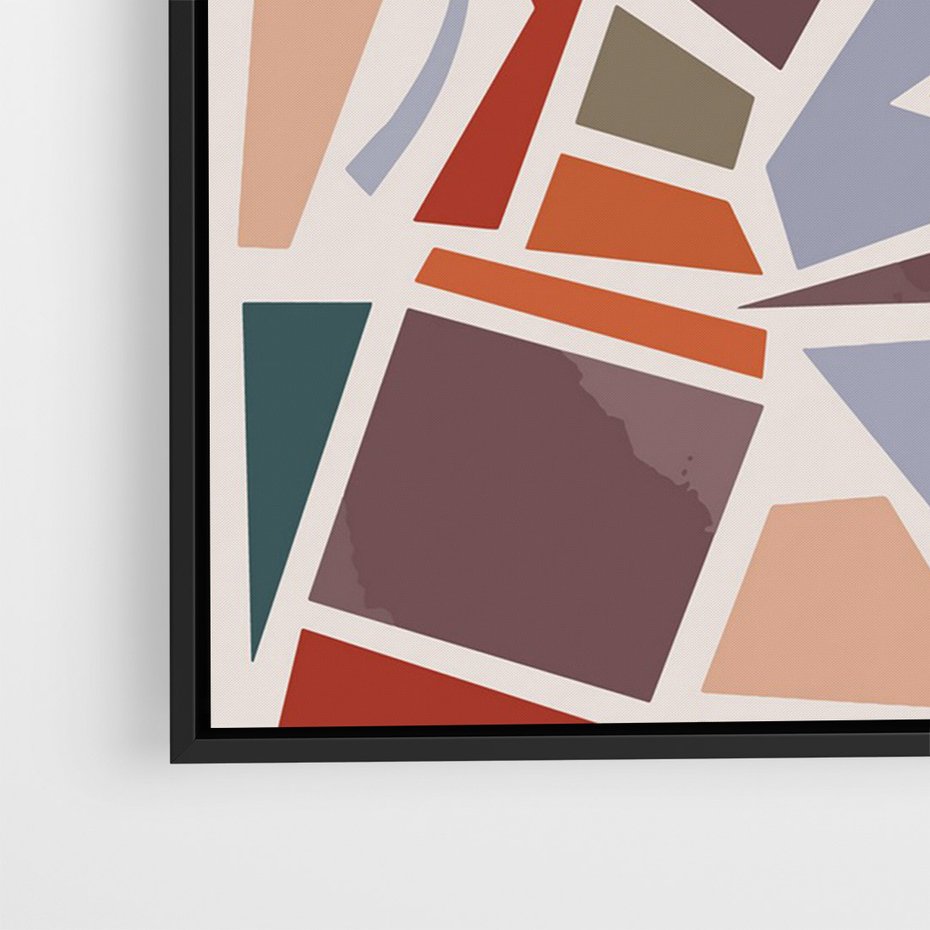 Obraz w ramie 50x70 - Intrygujące Rozbicie - gemoetryczne kształty, mozaika - rama czarna