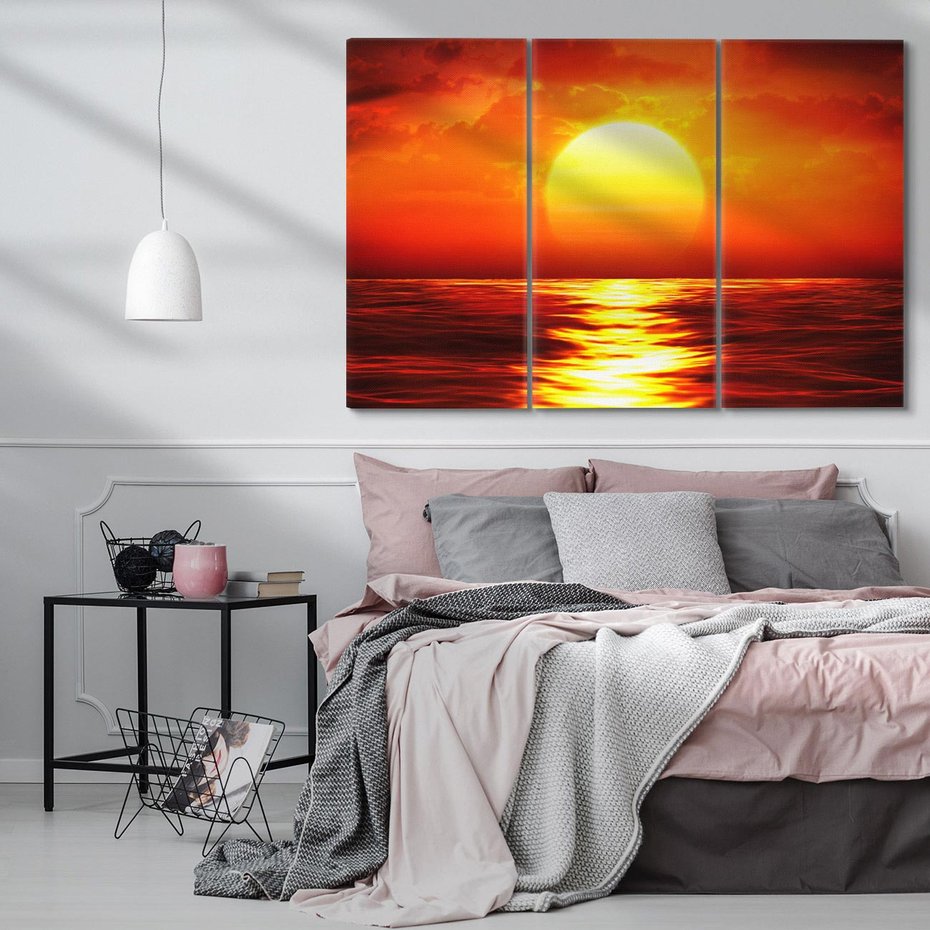 Obraz na płótnie 120x80 - Romantyczny Zachód Słońca nad Morzem - zachód, słońca