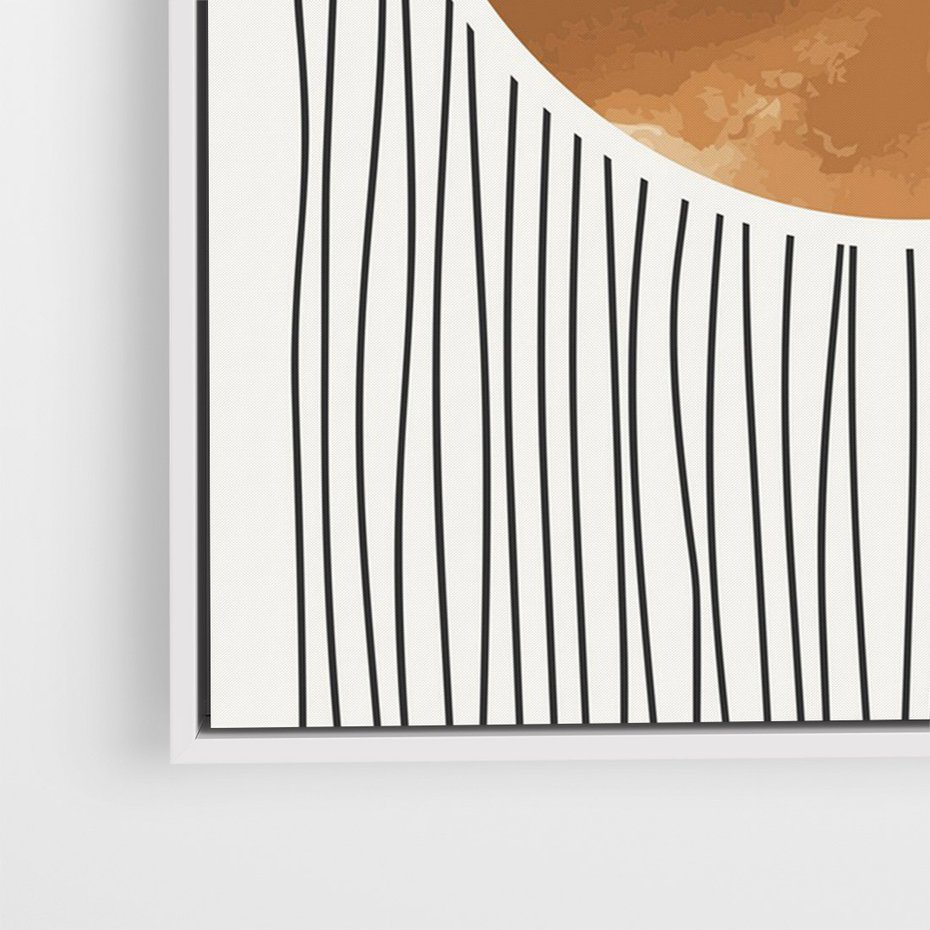 Obraz w ramie 50x70 - Eteryczne Krągłe Echa - boho obraz, geometria - rama biała