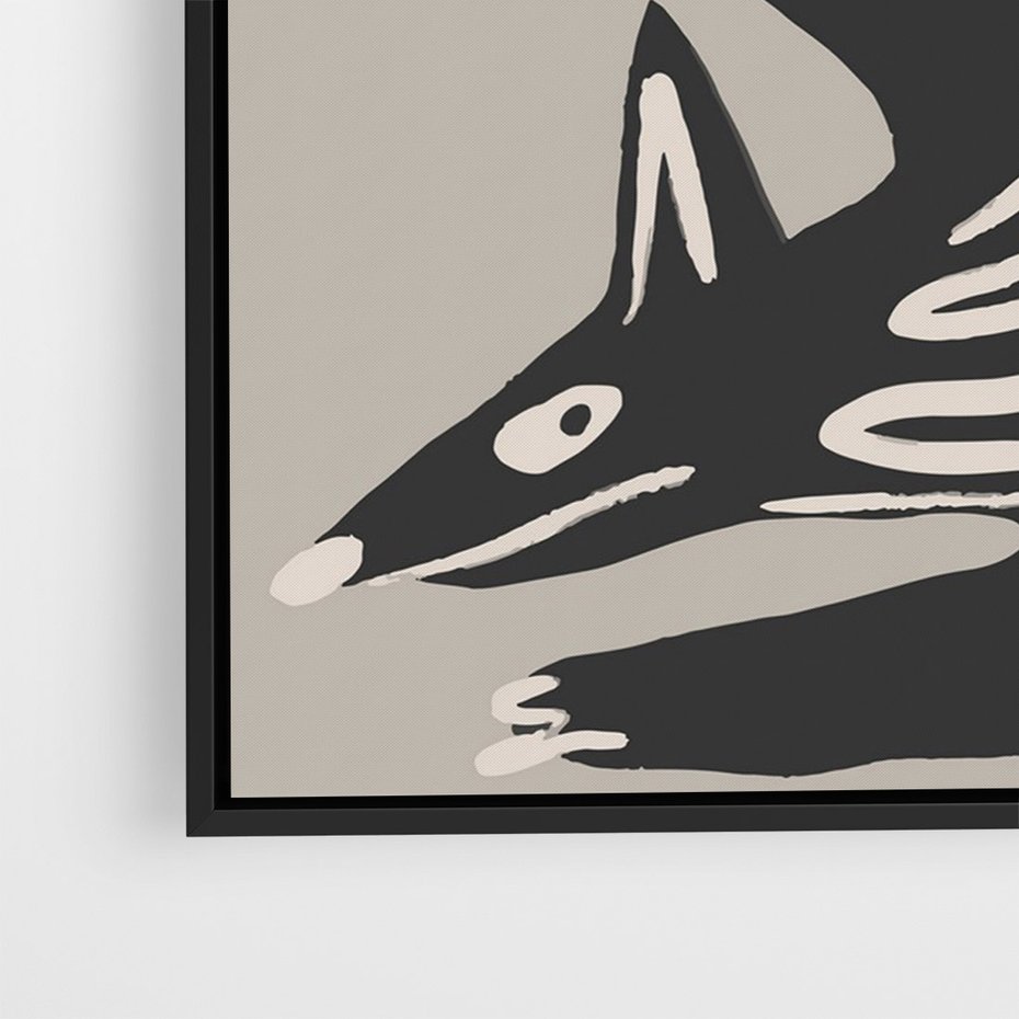 Obraz w ramie 50x70 - Ekspresja Skandynawskiego Światła - skandynawska sztuka, lis - rama czarna