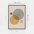 Obraz w ramie 50x70 - Boho Światło - abstrakcyjna sztuka, boho kształty - rama czarna