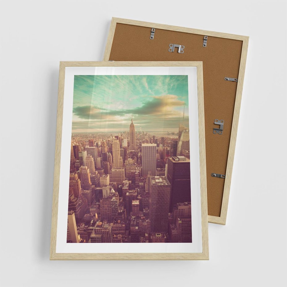 Plakat w ramie 50x70 - Nowy Jork w oczach - Nowy Jork - rama drewno