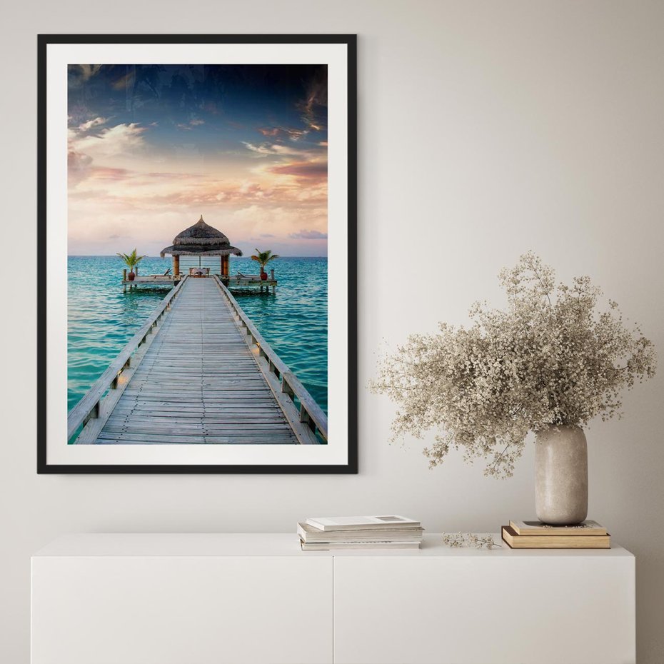 Plakat bez ramy 40x50 - Morski Pomost - morze, pomost