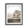 Plakat w ramie 40x50 - Ciepła Atmosfera - dom, stary dom w górach - rama czarna