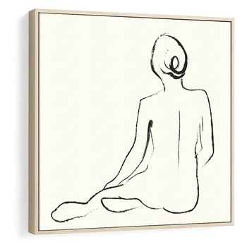 Obraz w ramie 80x80 - Akt w Minimalizmie - kobieta akt, minimalizm - rama drewno