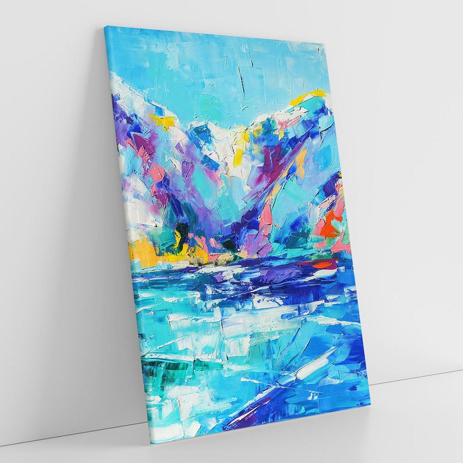 Obraz na płótnie 80x120 - Mistyka Górskich Marzeń - abstrakcja, pejzaż gór