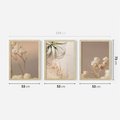 Zestaw obrazy w ramie 50x70 galeria - Suszone, kwiaty, boho - rama drewno