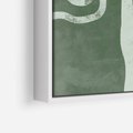 Obraz w ramie 80x120 - Inspirujące Zawiłości Zieleni - abstrakcyjny kształt, zielony plakat - rama biała