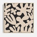 Obraz w ramie 50x50 - Księga Ukrytych Widoków - abstrakcyjne czarno białe formy, minimalizm - rama drewno