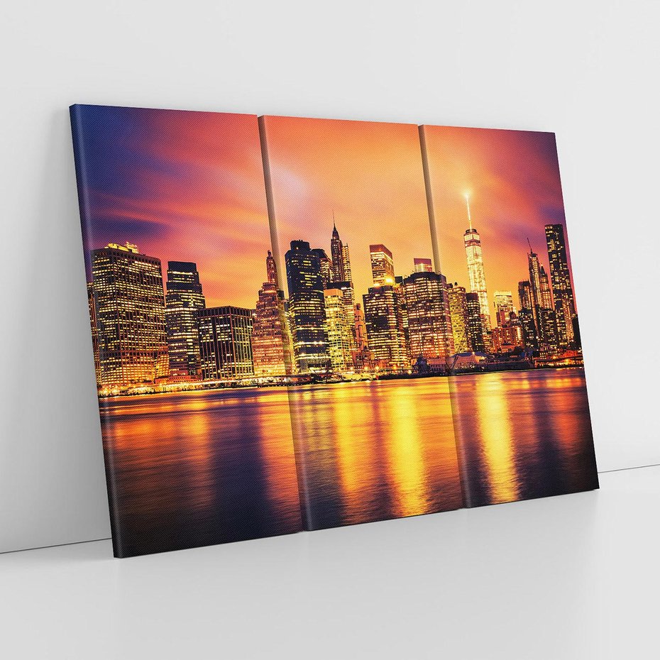 Obraz na płótnie 120x80 - Zachód słońca w Nowym Jorku - Nowy Jork, zachód